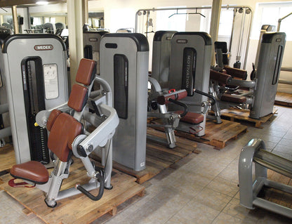 Complete gym equipment - equipment park with over 45 strength training machines - Danksport S-Line set with 45 fitness machines &amp; accessories, exhibition equipment comparable to Gym80, Nautilus, Star Trac or TechnoGym