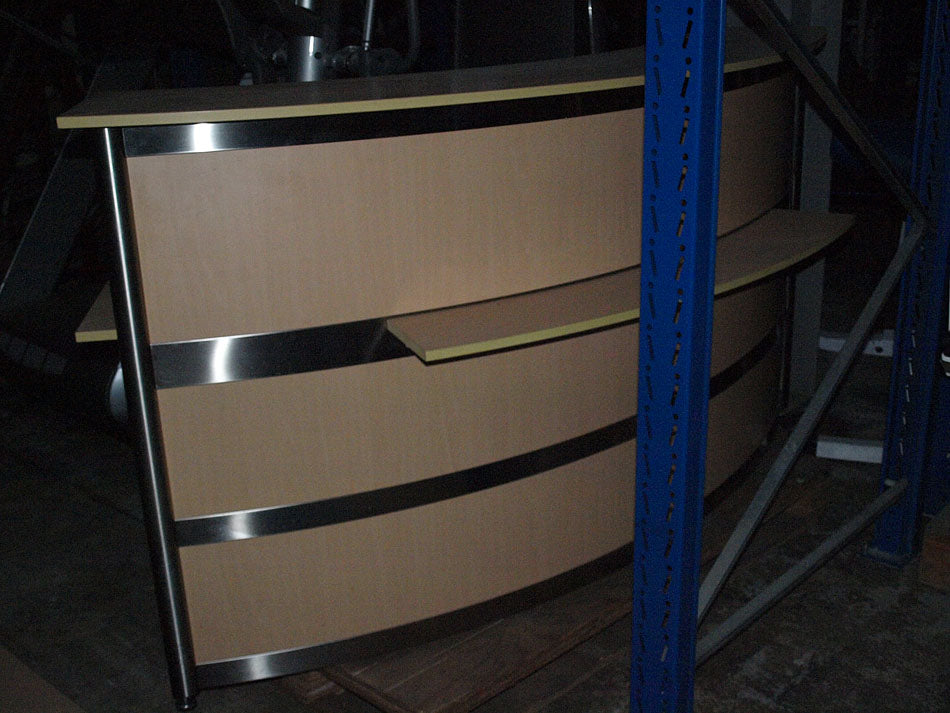 Counter, reception, reception counter, wood, semicircular, used