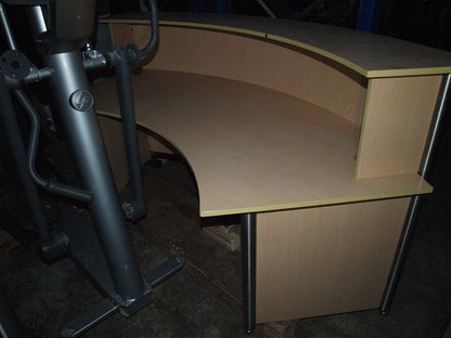 Counter, reception, reception counter, wood, semicircular, used