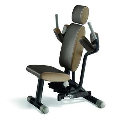 TechnoGym Easy Line circuit machine, butterfly and butterfly reverse, 2-in-1 combination machine, single hydraulic machine, brown upholstery, used