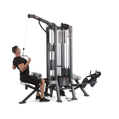 Panatta 5 Station Tower with Cable Crossover - Jungle Machine + Cable Station with Connection Bar - 5 Stack Multi Function Tower, frame color silver, used - tested condition