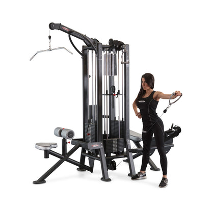 Panatta 5 Station Tower with Cable Crossover - Jungle Machine + Cable Station with Connection Bar - 5 Stack Multi Function Tower, frame color silver, used - tested condition