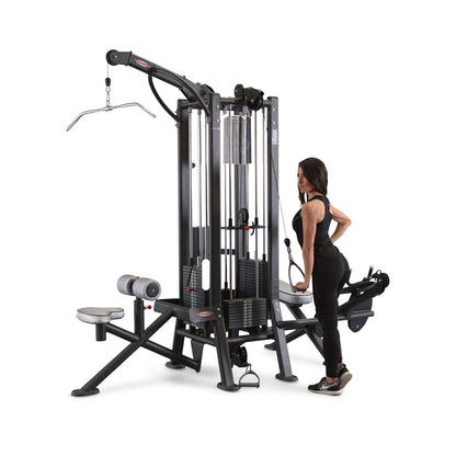 Panatta 5 Station Tower with Cable Crossover - Jungle Machine + Cable Station with Connection Bar - 5 Stack Multi Function Tower, frame color silver, used - tested condition