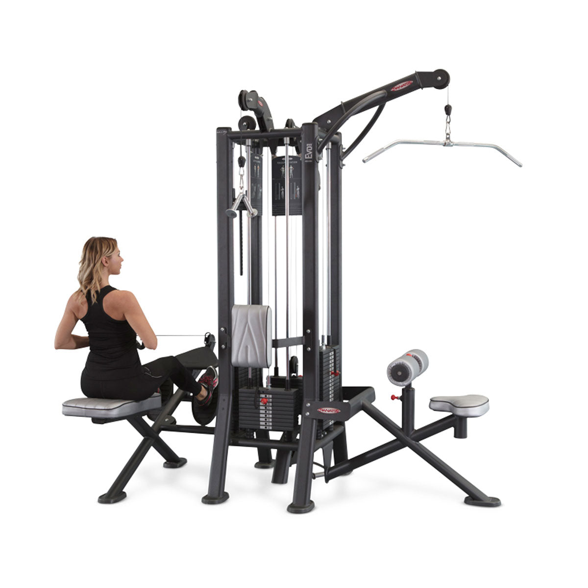 Panatta 5 Station Tower with Cable Crossover - Jungle Machine + Cable Station with Connection Bar - 5 Stack Multi Function Tower, frame color silver, used - tested condition