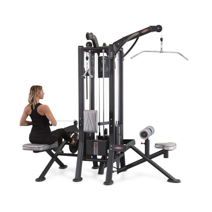 Panatta 5 Station Tower with Cable Crossover - Jungle Machine + Cable Station with Connection Bar - 5 Stack Multi Function Tower, frame color silver, used - tested condition