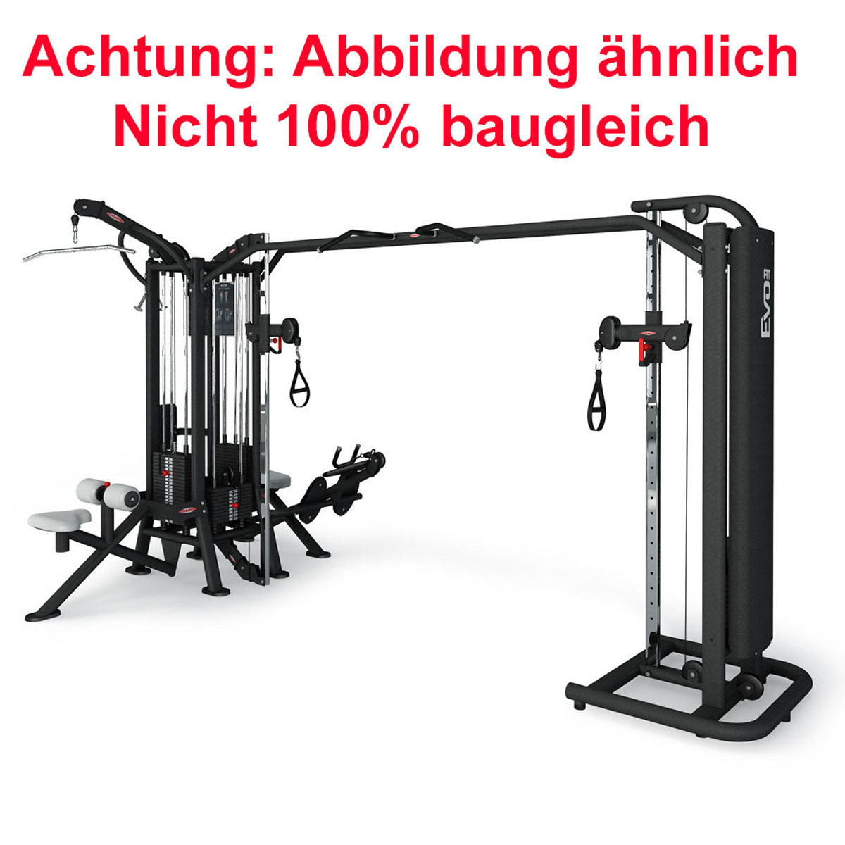 Panatta 5 Station Tower with Cable Crossover - Jungle Machine + Cable Station with Connection Bar - 5 Stack Multi Function Tower, frame color silver, used - tested condition