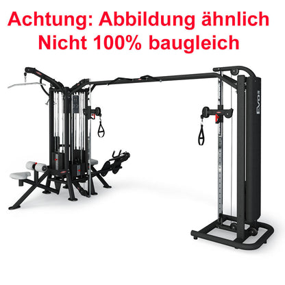 Panatta 5 Station Tower with Cable Crossover - Jungle Machine + Cable Station with Connection Bar - 5 Stack Multi Function Tower, frame color silver, used - tested condition
