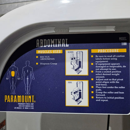 Paramount Abdominal Model 1100 - Bauchmuskel-Maschine, Abs, Made in USA, gebraucht - geprüfter Zustand
