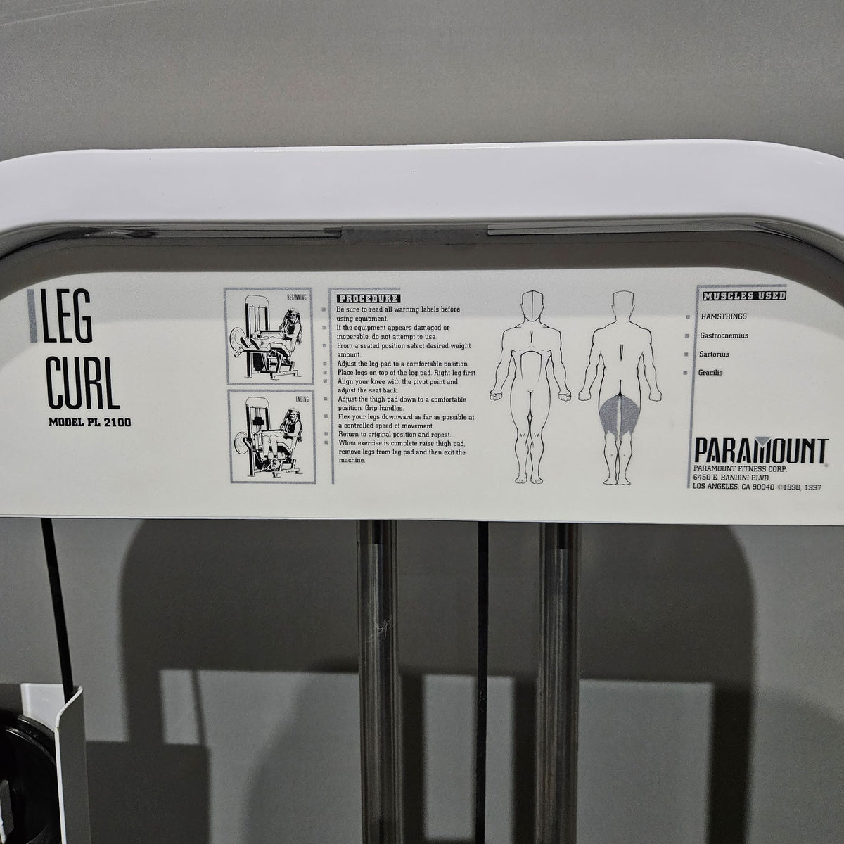 Paramount Leg Curl seated Model PL 2100 - Beinbeuger sitzend, Kniebeuger, Made in USA, Farbe Weiß, gebraucht - geprüfter Zustand