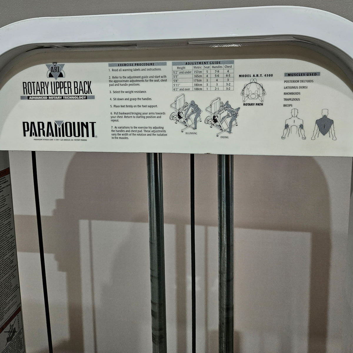 Paramount Rotary Upper Back - ART 4300 - Rudermaschine Row mit Bruststütze, drehbare Griffe, Made in USA, gebraucht - geprüfter Zustand