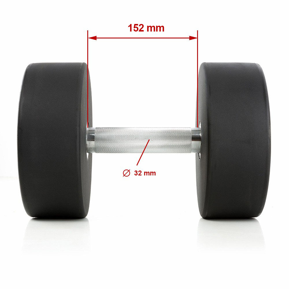 Kurzhantelsatz 2,5 - 50 kg, in 2,5kg Stufen, Polyurethan PU (ähnlich Gummi), 20 Hantelpaare im Set - NEU