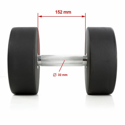 Kurzhantelsatz 2,5 - 50 kg, in 2,5kg Stufen, Polyurethan PU (ähnlich Gummi), 20 Hantelpaare im Set - NEU