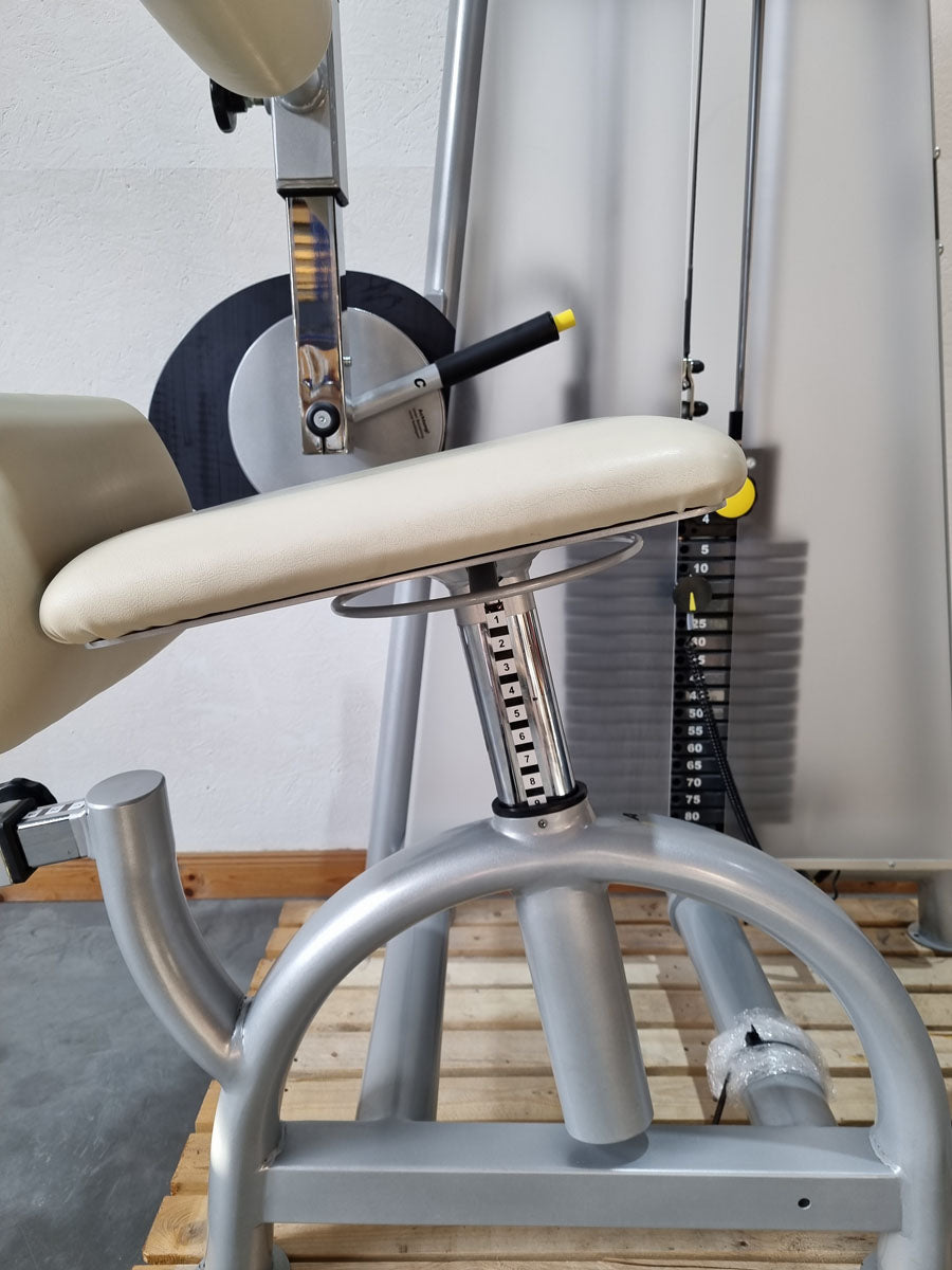 Proxomed Compass 530 Rückenflexion, Bauchmaschine, Rückenbeuger, Abdominal Crunch, MPG, Reha, Rahmenfarbe Silber, gebraucht - überholter Zustand