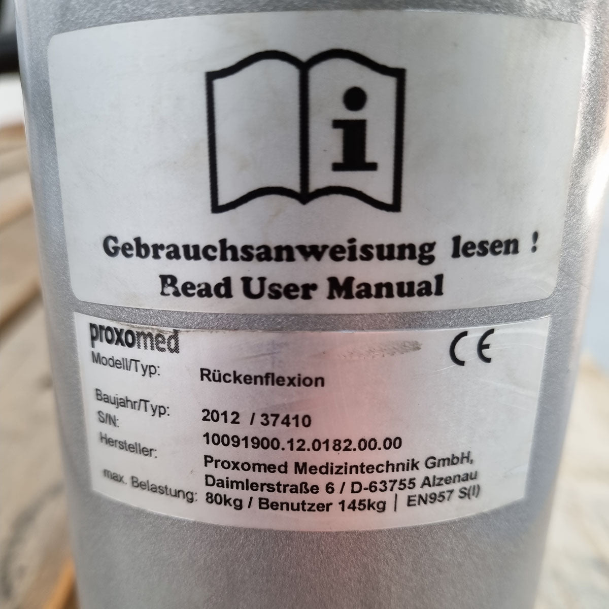 Proxomed Compass 530 Rückenflexion, Bauchmaschine, Rückenbeuger, Abdominal Crunch, MPG, Reha, Rahmenfarbe Silber, gebraucht - überholter Zustand