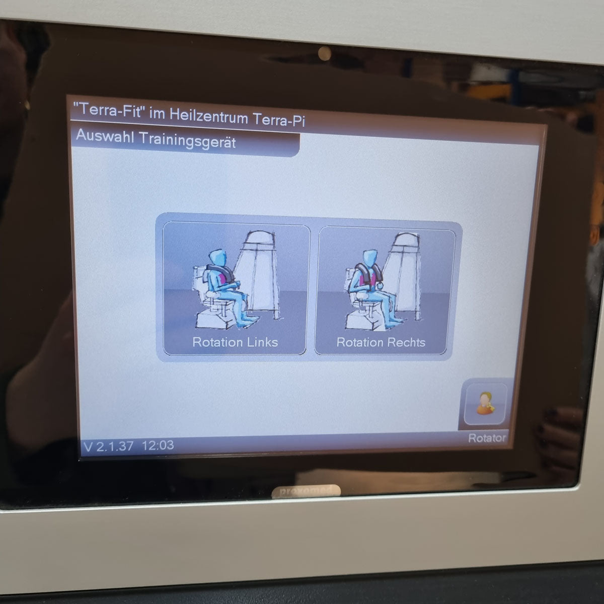 Proxomed Compass 530 Rumpfrotator, Rotator, Rotationsmaschine, Twister, Rotary Torso, seitliche Bauchmuskeln, MPG, Reha, Rahmenfarbe Silber, gebraucht - überholter Zustand