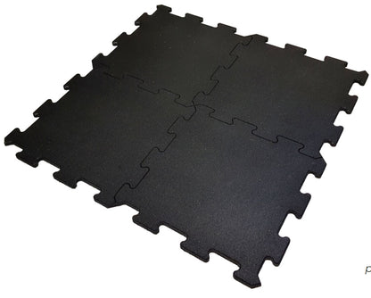 Sportboden aus Gummi, Puzzle Elemente, 15mm Stärke, Fitnessmatten, Fitnessboden, Bodenschutzmatten, Farbe Schwarz - NEU