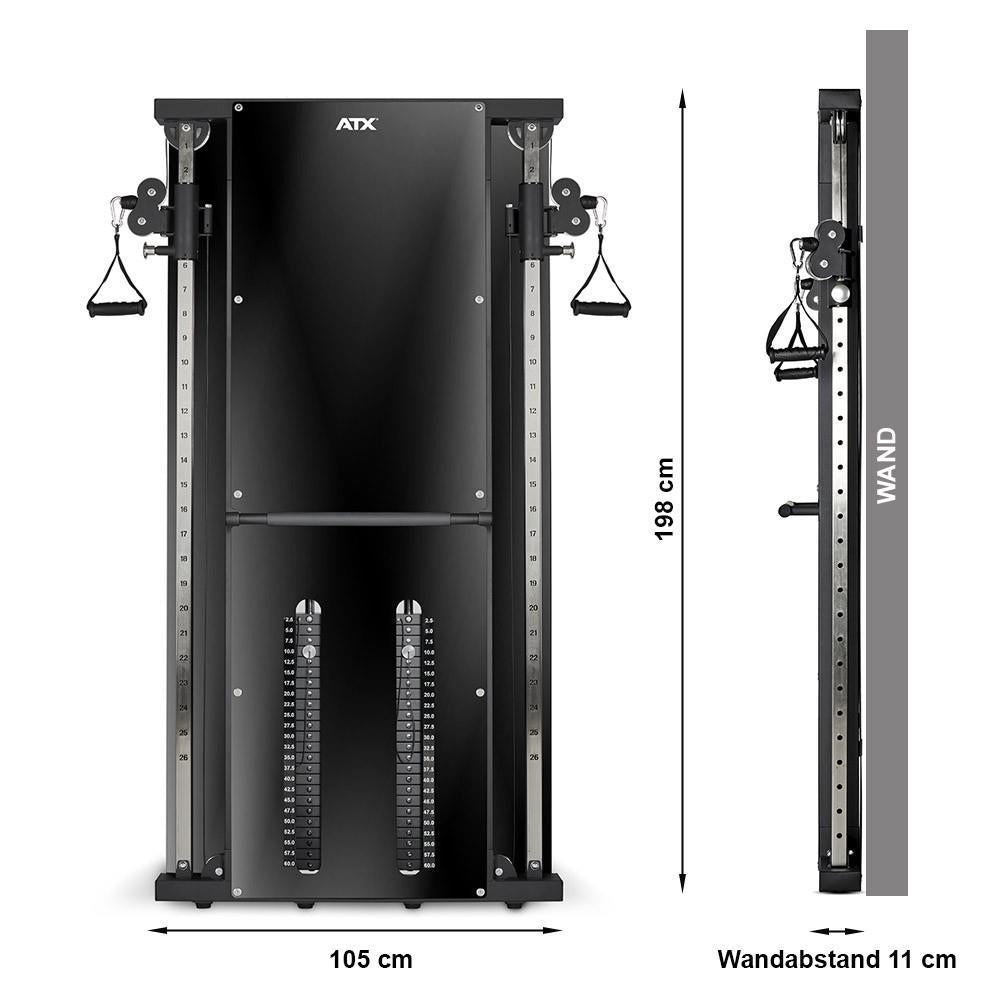 ATX Duale Wandzugstation mit 2 x 60 kg Steckgewichten