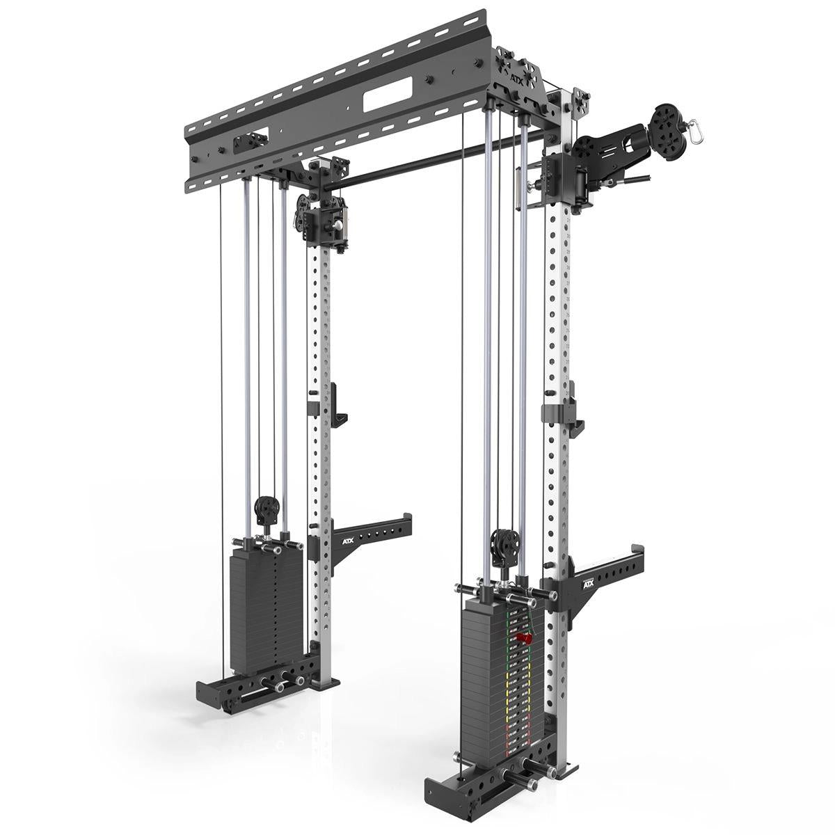 ATX Half Rack - Zugstation mit 2 x 90kg Steckgewichten - Wandbefestigung - Wall Cable Half Rack