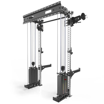 ATX Half Rack - Zugstation mit 2 x 90kg Steckgewichten - Wandbefestigung - Wall Cable Half Rack