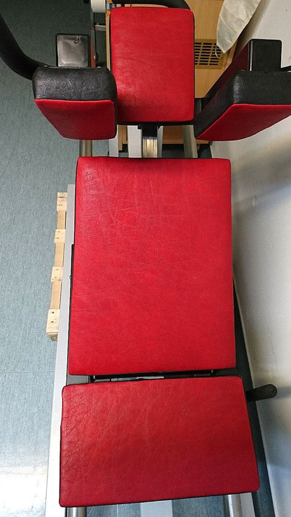 Leg press, adjustable backrest, large footplate, rehabilitation and physiotherapy, used - refurbished condition