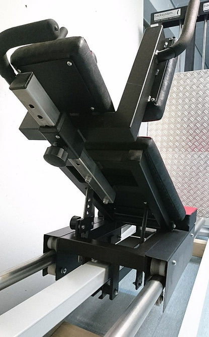 Leg press, adjustable backrest, large footplate, rehabilitation and physiotherapy, used - refurbished condition