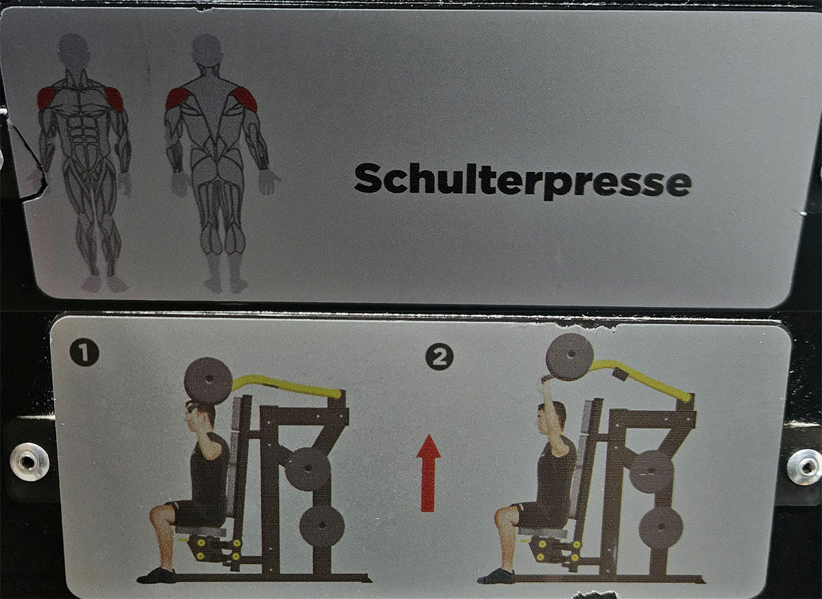 Master Sport Plate loaded Set, 14 Kraftgeräte, Farbe Schwarz/Anthrazit und Gelb, gebraucht - geprüfter Zustand