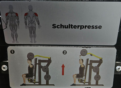Master Sport Plate loaded Set, 14 Kraftgeräte, Farbe Schwarz/Anthrazit und Gelb, gebraucht - geprüfter Zustand