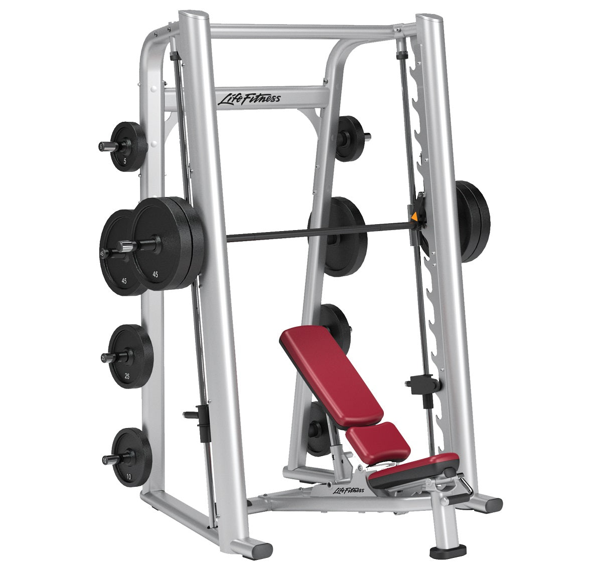 Life Fitness Multipresse, Smith Machine SSM, Signature Serie, Rahmenfarbe Silber, gebrauchter - überholter Zustand
