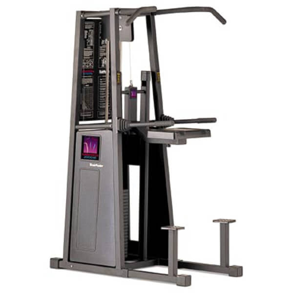 Stairmaster Gravitron 2000 AT Dip/Chin, Dip-Klimmzugmaschine mit Gewichtsunterstützung, Rahmen Schwarz, Polster Braun, gebraucht - überholter Zustand