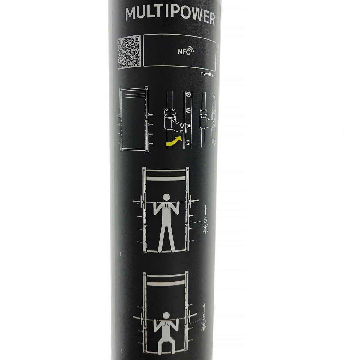 Technogym Multipower Multipresse geführt, Smith Machine, 50mm Scheibenaufnahme, Rahmenfarbe Schwarz, gebraucht - überholter Zustand