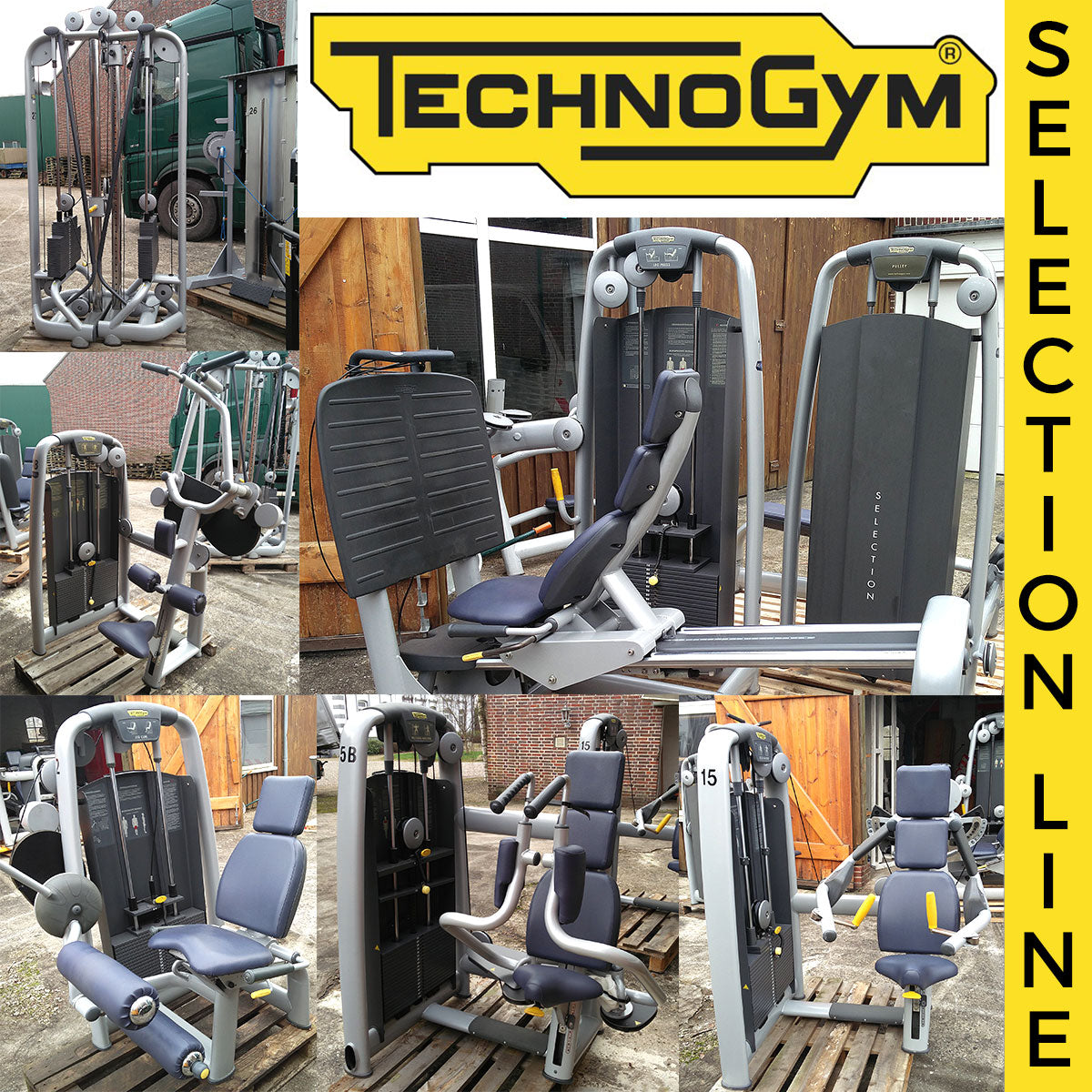 TechnoGym Selection Line Kraftgeräte Set-/Park mit 10 Fitnessgeräten, weitere Geräte auf Wunsch, gebraucht, geprüft und aufbereitet