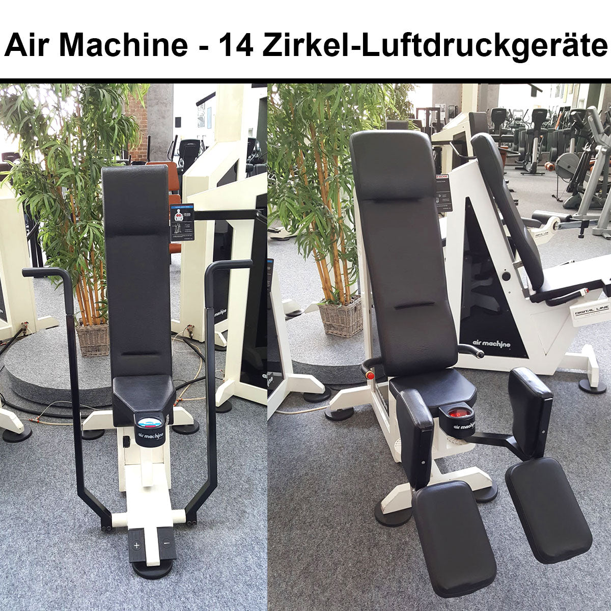 Air Machine Circuit, 14 fitness devices with resistance via air pressure including compressor, similar to hydraulics, used at a special price