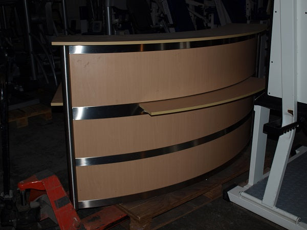 Counter, reception, reception counter, wood, semicircular, used