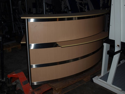 Counter, reception, reception counter, wood, semicircular, used