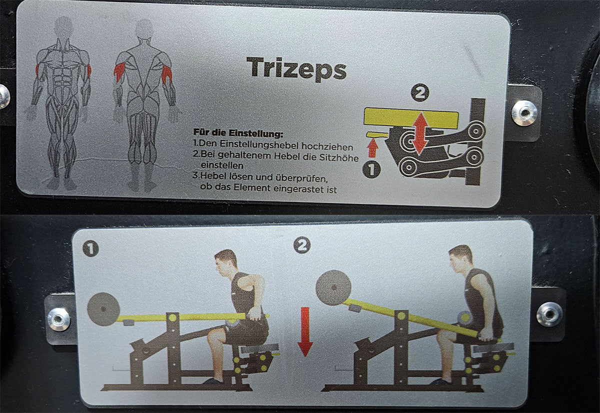 Master Sport Plate loaded Set, 14 Kraftgeräte, Farbe Schwarz/Anthrazit und Gelb, gebraucht - geprüfter Zustand