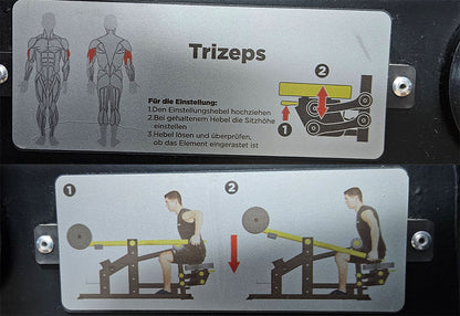 Master Sport Plate loaded Set, 14 Kraftgeräte, Farbe Schwarz/Anthrazit und Gelb, gebraucht - geprüfter Zustand