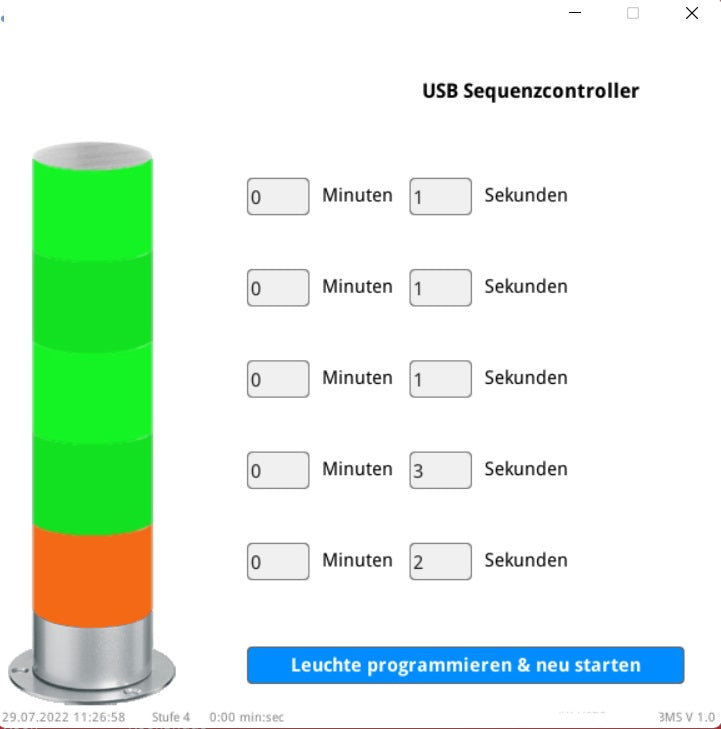 BMS Fitnessampel 2.0 USB, frei programmierbar mit 60 LED's
