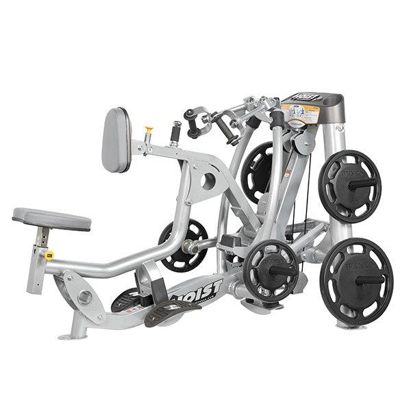 Hoist Roc-IT Mid Row, RPL-5203 Rudermaschine mit Bruststütze, Lat-Rudern, Roc IT Plate loaded Serie, Rahmenfarbe Silber, gebraucht - überholter Zustand