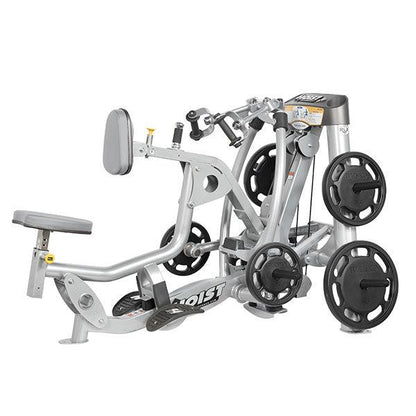 Hoist Roc-IT Mid Row, RPL-5203 Rudermaschine mit Bruststütze, Lat-Rudern, Roc IT Plate loaded Serie, Rahmenfarbe Silber, gebraucht - überholter Zustand