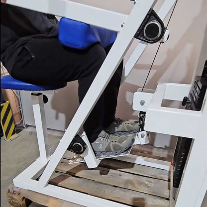 Proxomed Wadenmaschine sitzend durch Plantarflexion bzw Fuß Beugung, Farbe Weiß, gebraucht - geprüfter Zustand mit Gebrauchsspuren