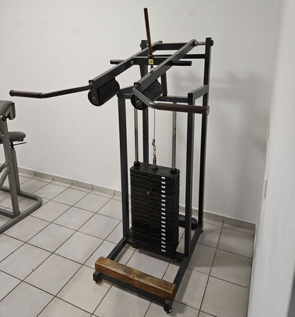 Wadenmaschine stehend, 180kg Steckgewichte + Aufnahme für Hantelscheiben, Oldschool Bodybuilding Kraftgerät, gebraucht mit Gebrauchsspuren