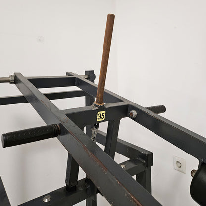 Wadenmaschine stehend, 180kg Steckgewichte + Aufnahme für Hantelscheiben, Oldschool Bodybuilding Kraftgerät, gebraucht mit Gebrauchsspuren