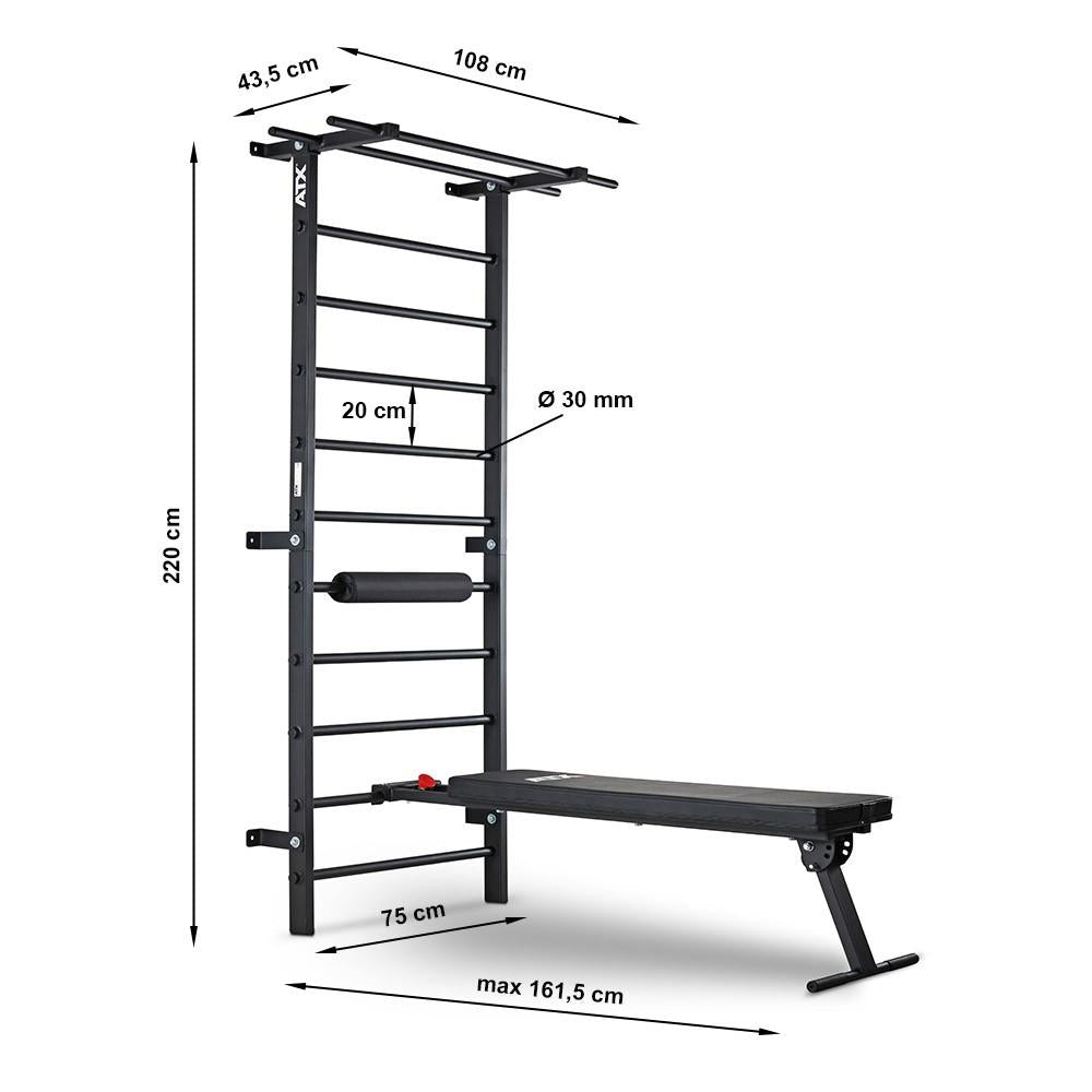 ATX Wall Bar Gym / Sprossenwand mit Bank